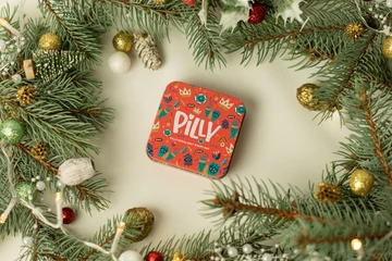 Mintás vitamin- és gyógyszeradagoló, skandi korall, négyes kiosztású