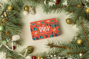 Mintás vitamin- és gyógyszeradagoló, skandi korall, hármas kiosztású