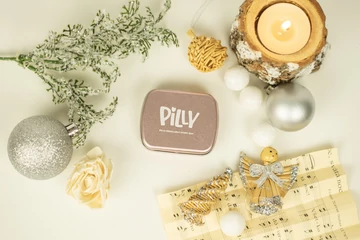 Egyszínű vitamin- és gyógyszeradagoló, rozéarany, kettes kiosztású