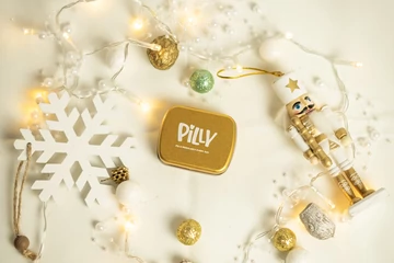 Egyszínű vitamin- és gyógyszeradagoló, arany, kettes kiosztáú