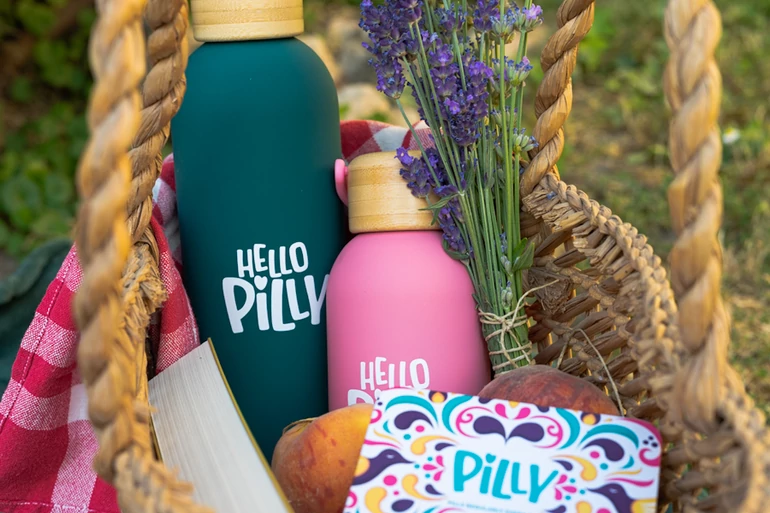 Hello Pilly hőtartó kulacs nagy (750 ml) Lake green