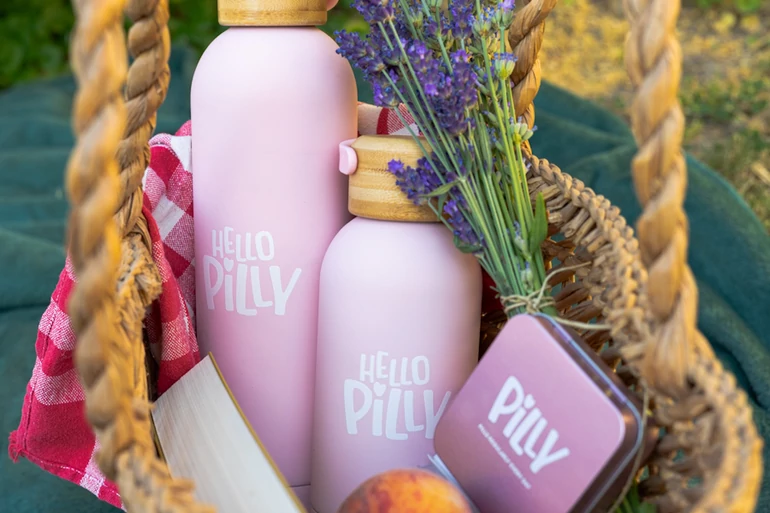 Hello Pilly hőtartó kulacs nagy (750 ml) Baby pink